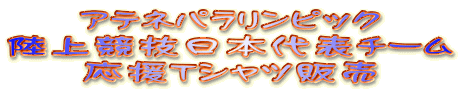 アテネパラリンピック
陸上競技日本代表チーム
応援Tシャツ販売